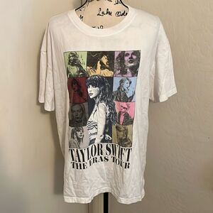 Taylor Swift Singer Artist The Eras Tour White Graphic Shirt Music